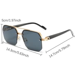 Fashion Square Semi-rimless Sunglasses Men Fashion Vintage Gradient Casual Shades Luxury Brand Design Outdoor Sun Glasses