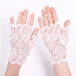 Women Short Lace Hollow-Out Fingerless Gloves Sun Protection Sleeves Mesh Thin Cycling Sexy Mittens Half Finger Handschoenen