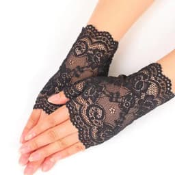 Women Short Lace Hollow-Out Fingerless Gloves Sun Protection Sleeves Mesh Thin Cycling Sexy Mittens Half Finger Handschoenen