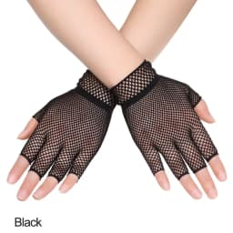 Women Short Lace Hollow-Out Fingerless Gloves Sun Protection Sleeves Mesh Thin Cycling Sexy Mittens Half Finger Handschoenen
