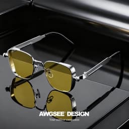 1/3PC Vintage Steampunk Square Sunglasses Metal Frame, Unisex Retro Grunge Punk Glasses for Daily Fashion Carnival Parties UV400