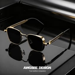 1/3PC Vintage Steampunk Square Sunglasses Metal Frame, Unisex Retro Grunge Punk Glasses for Daily Fashion Carnival Parties UV400