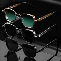 1/3PC Vintage Steampunk Square Sunglasses Metal Frame, Unisex Retro Grunge Punk Glasses for Daily Fashion Carnival Parties UV400