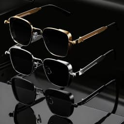 1/3PC Vintage Steampunk Square Sunglasses Metal Frame, Unisex Retro Grunge Punk Glasses for Daily Fashion Carnival Parties UV400