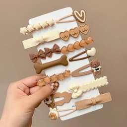 14-8Pcs/Set Candy Color Cartoon Bowknot Flower Hair Clips Baby Girls Yellow Pink Hairpin Barrettes Headwear Kid Hair Accessories