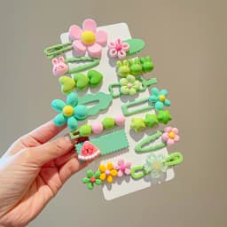 14-8Pcs/Set Candy Color Cartoon Bowknot Flower Hair Clips Baby Girls Yellow Pink Hairpin Barrettes Headwear Kid Hair Accessories