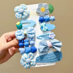 14-8Pcs/Set Candy Color Cartoon Bowknot Flower Hair Clips Baby Girls Yellow Pink Hairpin Barrettes Headwear Kid Hair Accessories