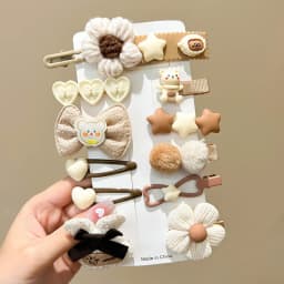 14-8Pcs/Set Candy Color Cartoon Bowknot Flower Hair Clips Baby Girls Yellow Pink Hairpin Barrettes Headwear Kid Hair Accessories