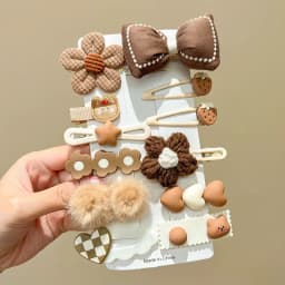 14-8Pcs/Set Candy Color Cartoon Bowknot Flower Hair Clips Baby Girls Yellow Pink Hairpin Barrettes Headwear Kid Hair Accessories