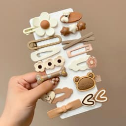 14-8Pcs/Set Candy Color Cartoon Bowknot Flower Hair Clips Baby Girls Yellow Pink Hairpin Barrettes Headwear Kid Hair Accessories