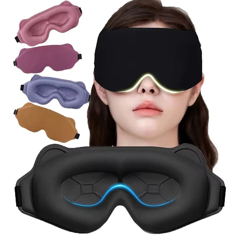 3D Contoured Sleep Eye Mask Weighted for Side Sleepers Soft Comfortable 100% Blockout No Eye Pressure Men Women