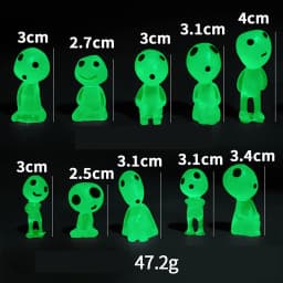 10Pcs Luminous Elves Mini Figures Fish Tank Decor Kodama Glow in The Dark Figures Garden Micro Flower Potted Landscape Ornament