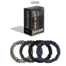 100% Natural Silk Solid Color Hair Ties High Quality Hair Scrunchies (22Momme) Women Big Hairbands Hair Accessories(4PCS Box)