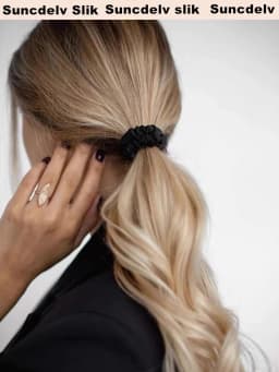 100% Natural Silk Solid Color Hair Ties High Quality Hair Scrunchies (22Momme) Women Big Hairbands Hair Accessories(4PCS Box)