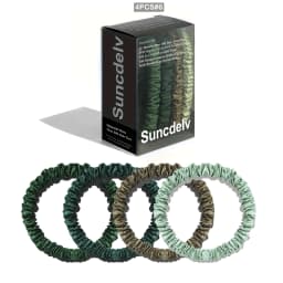 100% Natural Silk Solid Color Hair Ties High Quality Hair Scrunchies (22Momme) Women Big Hairbands Hair Accessories(4PCS Box)