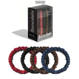 100% Natural Silk Solid Color Hair Ties High Quality Hair Scrunchies (22Momme) Women Big Hairbands Hair Accessories(4PCS Box)