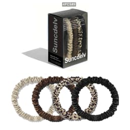 100% Natural Silk Solid Color Hair Ties High Quality Hair Scrunchies (22Momme) Women Big Hairbands Hair Accessories(4PCS Box)