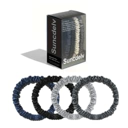 100% Natural Silk Solid Color Hair Ties High Quality Hair Scrunchies (22Momme) Women Big Hairbands Hair Accessories(4PCS Box)