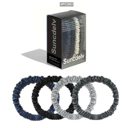 100% Natural Silk Solid Color Hair Ties High Quality Hair Scrunchies (22Momme) Women Big Hairbands Hair Accessories(4PCS Box)