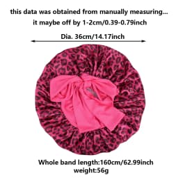 Silky Satin Sleep Bonnet Leopard Print Adjustable Tie Band Hair Cover for Natural Curly Hair Night Shower Bonnet 1PC