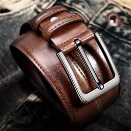 High-quality Genuine Leather Men's Belt with Buckle, Casual and Business Belt, Masculine Design, Fashion Novelty 2