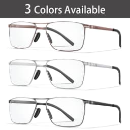 Metal Anti-Blue Light Photochromic Reading Glasses Rectangular Eyewear Frame Presbyopic Unisex Surf Internet Read Magazines