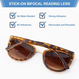 BEGREAT 2pcs Stick-on Reading Glasses Lens Liquid Silicone Bifocal Presbyopic Lenses Magnification Bifocal Lenses +100 to +600