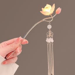 Luminous Flower Hairpin Women Creative Lotus Emit Light Lantern Tassel Hair Stick Vintage Chinese Style Fashion Hair Accessories