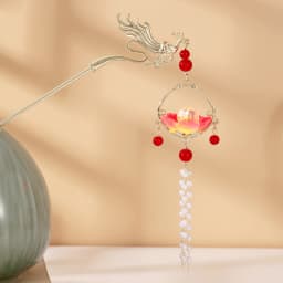 Luminous Flower Hairpin Women Creative Lotus Emit Light Lantern Tassel Hair Stick Vintage Chinese Style Fashion Hair Accessories