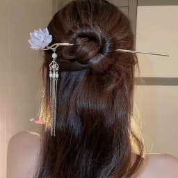 Luminous Flower Hairpin Women Creative Lotus Emit Light Lantern Tassel Hair Stick Vintage Chinese Style Fashion Hair Accessories