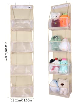 4/6-Tier Hanging Storage Bag Foldable Organizer Over-The-Door Holder For Hair Accessories Snacks Toys Clothes Storage Holder