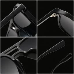 SO&EI Fashion Double Bridges Square Rivets Women Sunglasses Retro Men Gradient Shades UV400 Sun Glasses