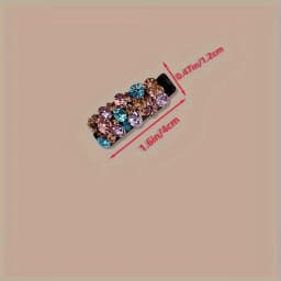 6Pcs Elegant Rhinestone Hair Clips for Women Colorful Sparkling Crystal Small Side Clips Non-Slip Duckbill Grips Hair Accessory