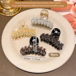 4 fashionable clips, sweet hair clips, suitable hair accessories for daily use