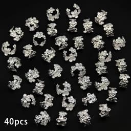 40Pcs Alloy Hair Braids Rings Vintage Hair Pins For Dreadlock Women Girls Hair Accessories Loc Hair Jewelry for Braidsa