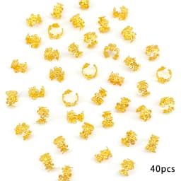 40Pcs Alloy Hair Braids Rings Vintage Hair Pins For Dreadlock Women Girls Hair Accessories Loc Hair Jewelry for Braidsa