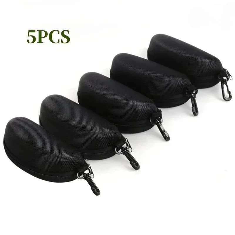 5pack Portable Zipper Sunglasses Protector Box Eye Glasses Case Box Travel Pack Glasses Case Accessories with Hook