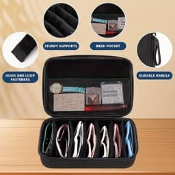 6/7 Compartment Adjustable Glasses Storage Box | Portable Glasses Organizer and Travel Storage Rack Estuche Para Gafas