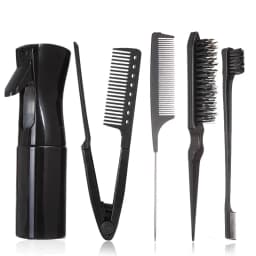 4/5Pcs Set Hair Brush Set Hairdressing Spray Bottle Hair Folding V Type Hair Straightener Teasing Edge Control Hair Brush