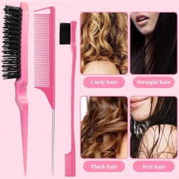 4/5Pcs Set Hair Brush Set Hairdressing Spray Bottle Hair Folding V Type Hair Straightener Teasing Edge Control Hair Brush