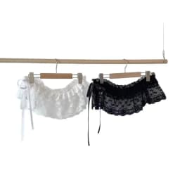 Korean Style Summer Lace Trim Under Skirt Sweatshirt Layering Versatile Belted Apron Flounce Hem Base Dress for Women
