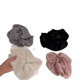 Soft Pleated Chiffon Flower Banana Hair Clips Anti Slip Holder Elegant Hair Barrettes Women Daily Wedding Party Hair Accessories