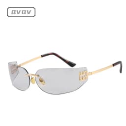 New Frameless Curved Metal Square Sunglasses Women Rimless Cutting Personality Glasses Fashion Brand Design Y2K Punk Sun Glasses