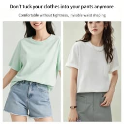 4PCS/Set (1 Strap+3 Buttons) Exquisite Lace Trimmed Hem Waistband Suitable for T-Shirts, Dresses, Shirts Shorten Clothing Length