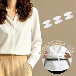 4PCS/Set (1 Strap+3 Buttons) Exquisite Lace Trimmed Hem Waistband Suitable for T-Shirts, Dresses, Shirts Shorten Clothing Length