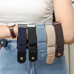 2pcs Set Stylish Minimalist Buckle-Free Belts Elastic Casual Belt Versatile for Everyday Use Adjustable Unisex Invisible Belts