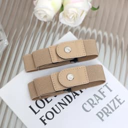 2pcs Set Stylish Minimalist Buckle-Free Belts Elastic Casual Belt Versatile for Everyday Use Adjustable Unisex Invisible Belts
