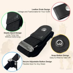2pcs Set Stylish Minimalist Buckle-Free Belts Elastic Casual Belt Versatile for Everyday Use Adjustable Unisex Invisible Belts