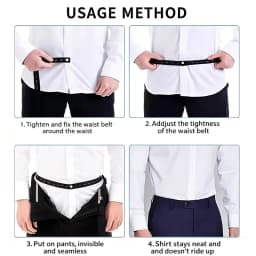 Shirt Stay Belt Adjustable Elastic T-Shirt Waist Tuck Tool For Clothing Hem Fixing Non-slip Wrinkle-Proof Shirt Holder Straps