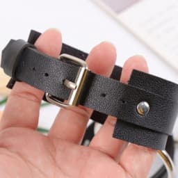 1 Pair Stylish Metal Ring Ankle Strap Belt | PU Leather Foot Bracelet | Dating Accessory